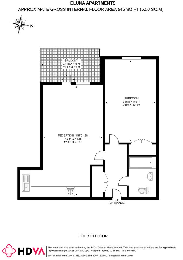 Квартира в Лондоне, Великобритания, 51 м² - фото 13