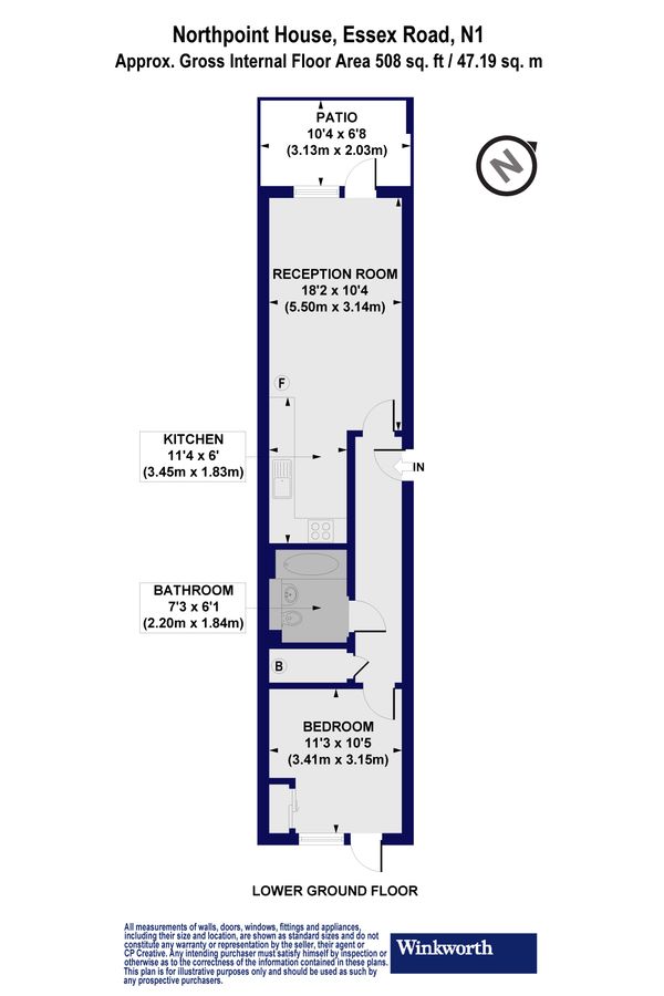 Квартира в Лондоне, Великобритания, 47 м² - фото 14