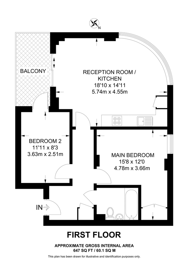 Квартира в Лондоне, Великобритания, 60 м² - фото 14