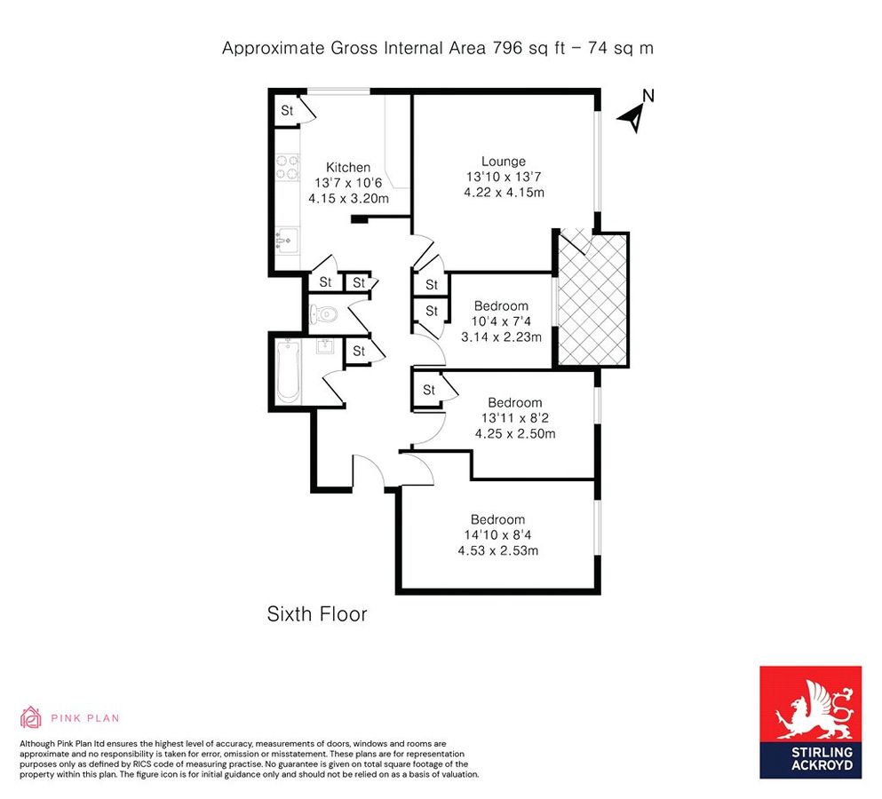 Квартира в Лондоне, Великобритания, 74 м² - фото 14