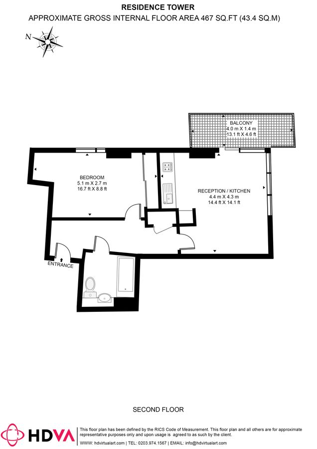Квартира в Лондоне, Великобритания, 43 м² - фото 15