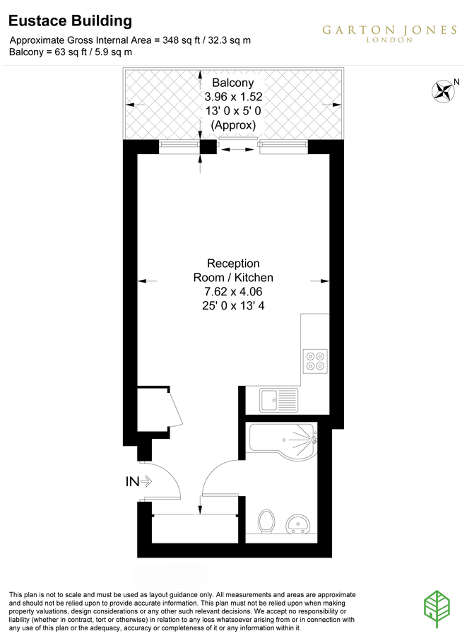 Квартира в Лондоне, Великобритания, 32 м² - фото 15