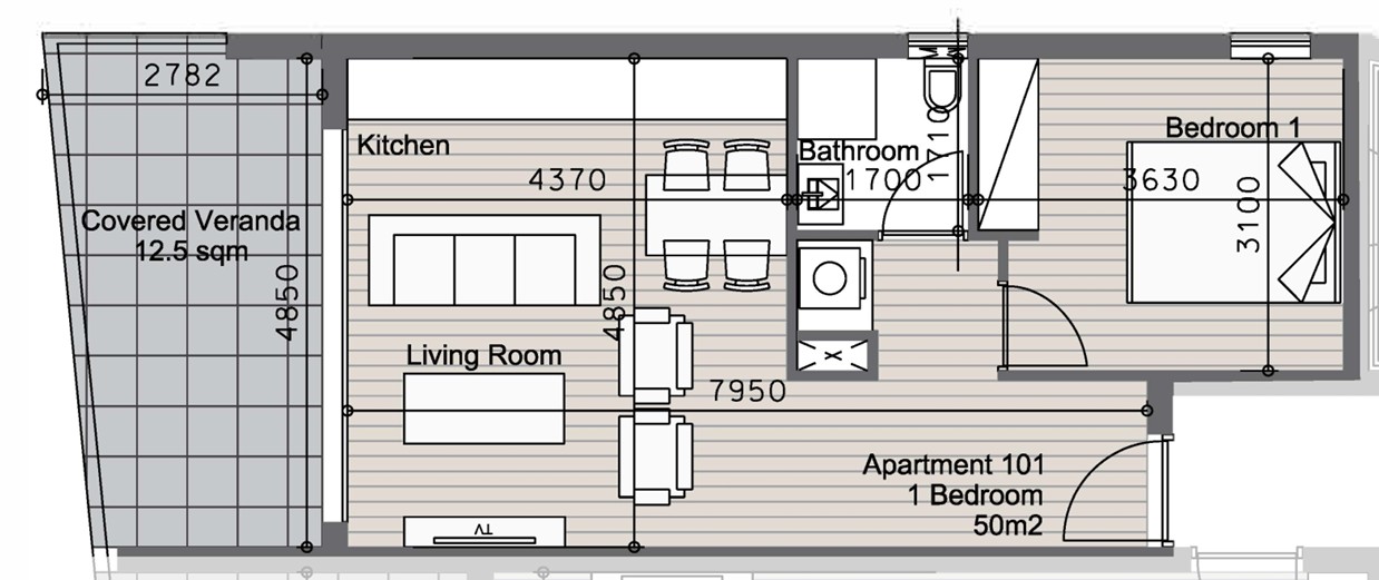 Апартаменты в Лимасоле, Кипр, 62 м² - фото 12