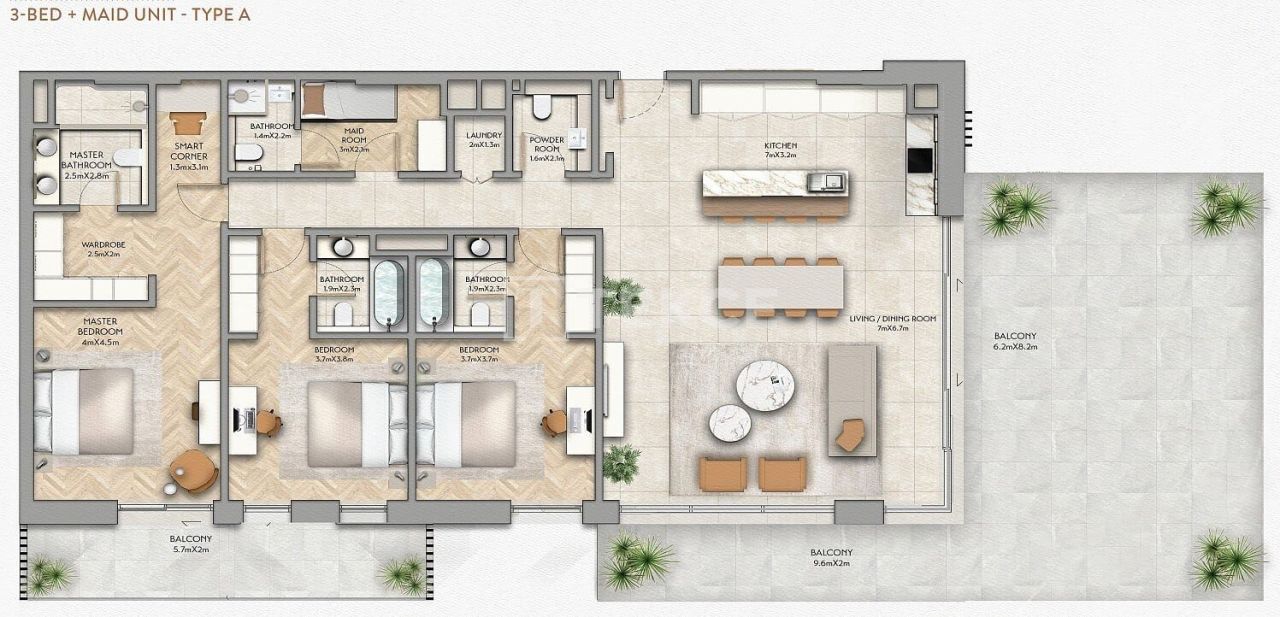 Апартаменты Остров Яс, ОАЭ, 306 м² - фото 19