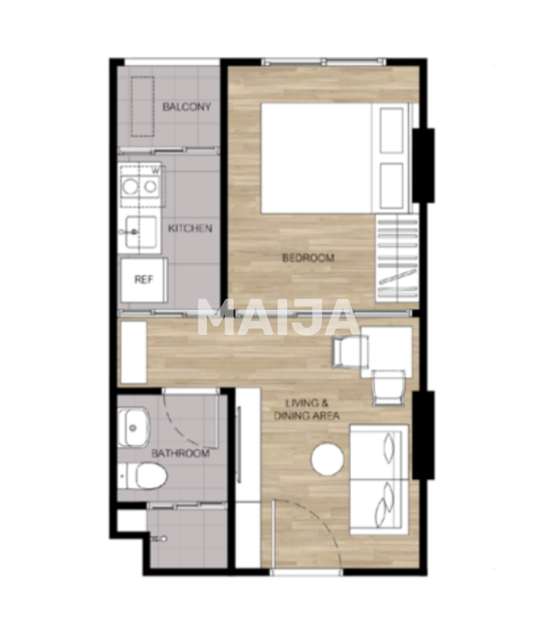 Апартаменты на острове Пхукет, Таиланд, 28 м² - фото 2