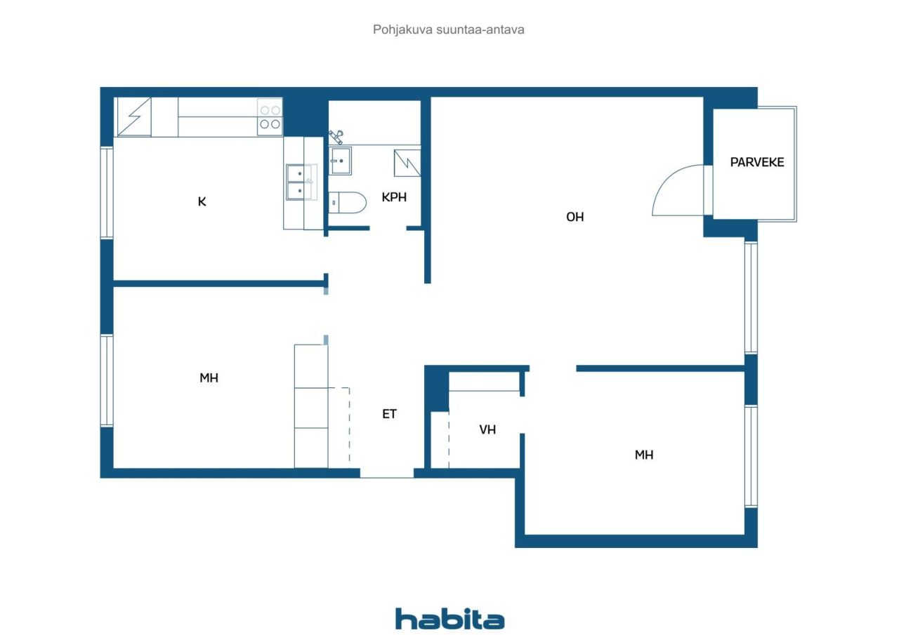 Апартаменты в Тампере, Финляндия, 63.5 м² - фото 2