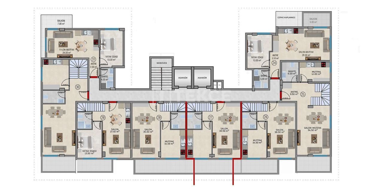 Апартаменты в Алании, Турция, 136 м² - фото 15