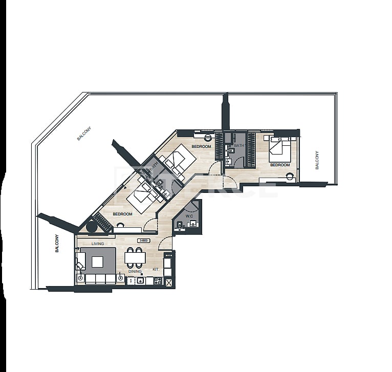 Апартаменты Аль-Джадаф, ОАЭ, 119 м² - фото 13
