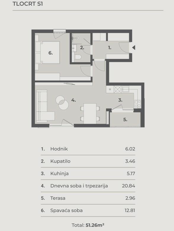 Квартира в Тивате, Черногория, 48 м² - фото 4