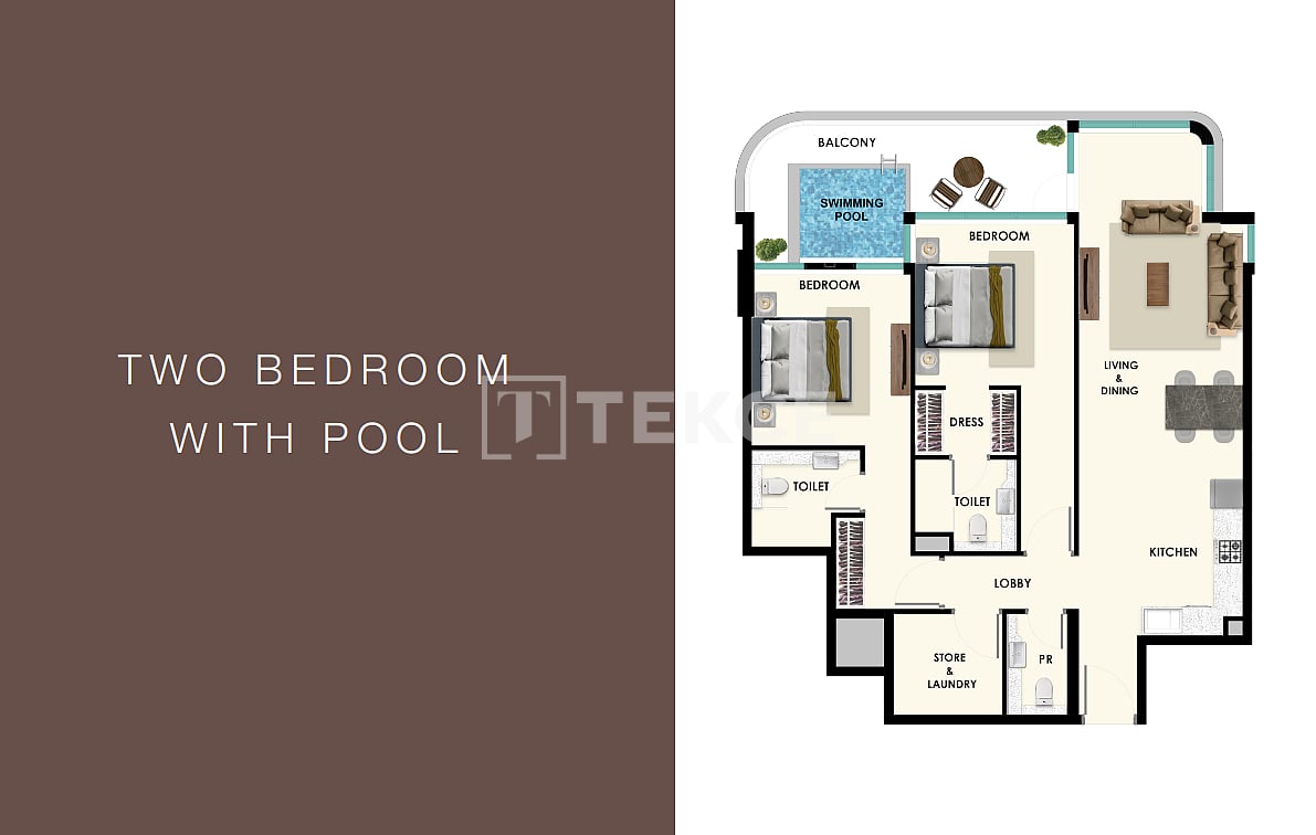 Апартаменты Мохаммед Бин Рашид Сити, ОАЭ, 94 м² - фото 15