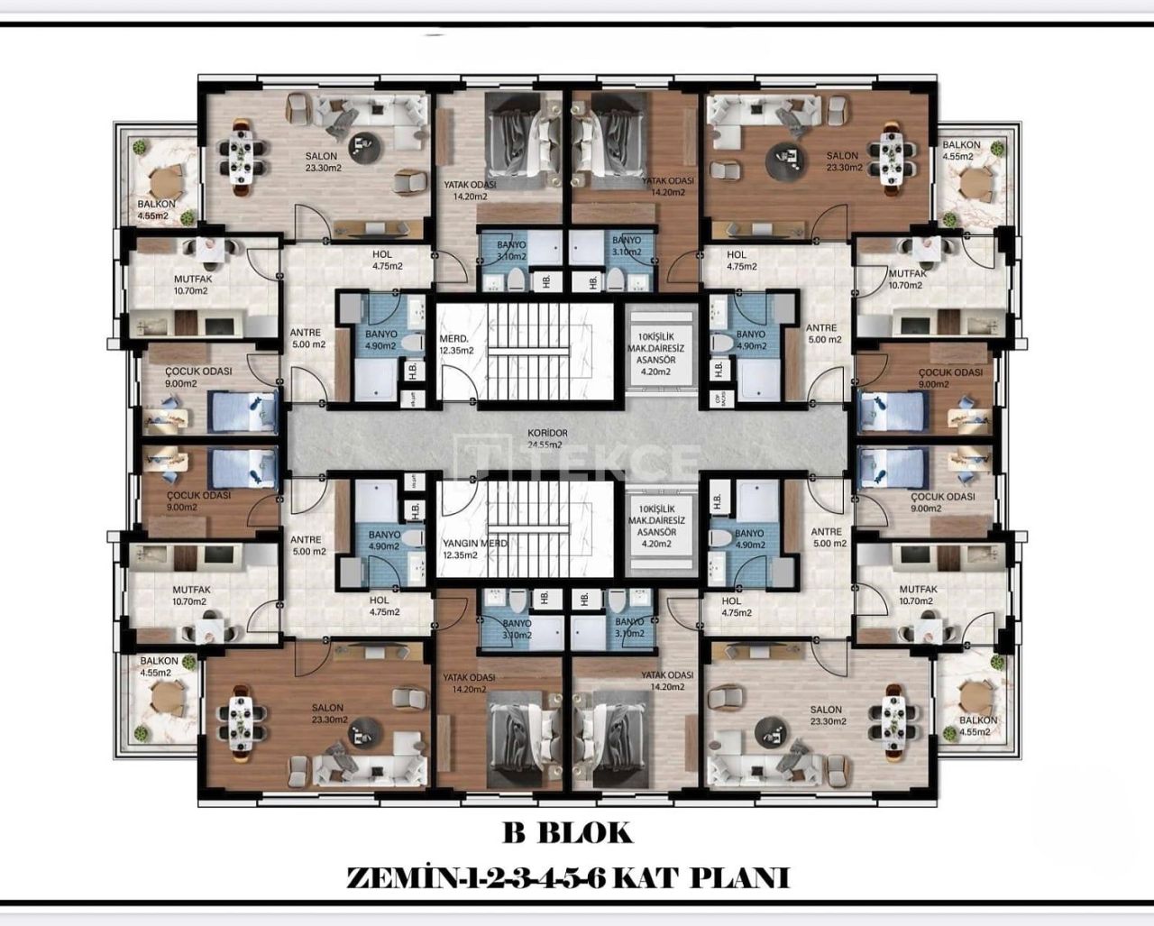 Апартаменты в Анталии, Турция, 107 м² - фото 15