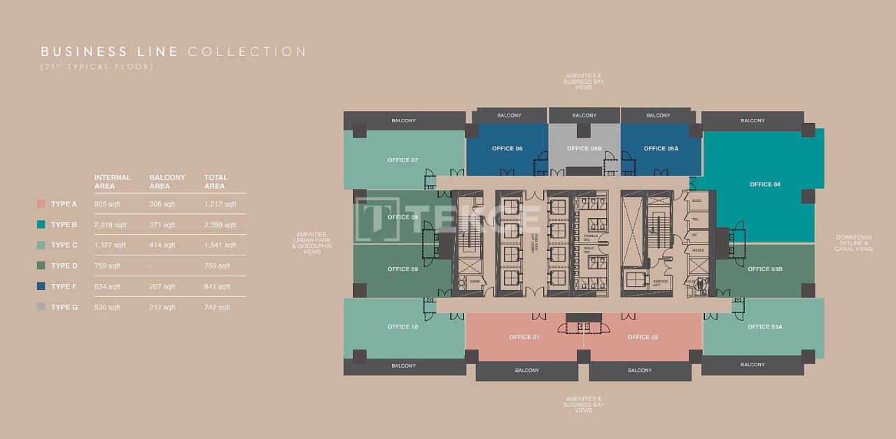 Офис Бизнес-Бэй, ОАЭ, 69 м² - фото 19