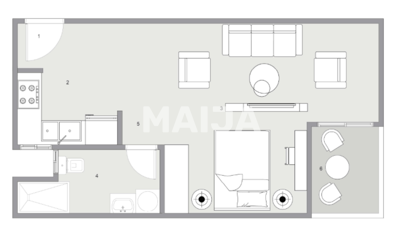 Апартаменты в Хургаде, Египет, 57 м² - фото 2