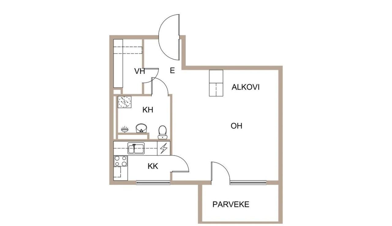 Квартира в Котке, Финляндия, 36 м² - фото 2