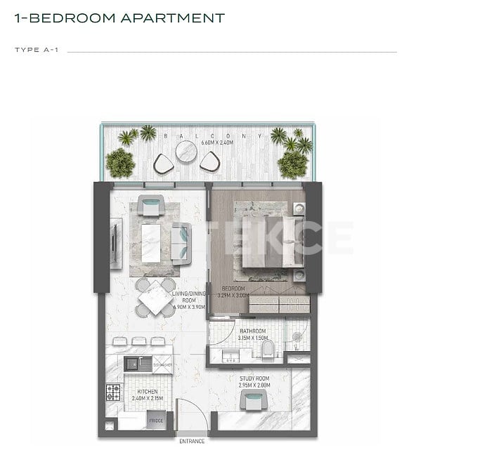 Апартаменты Дамак Хиллз, ОАЭ, 94 м² - фото 11