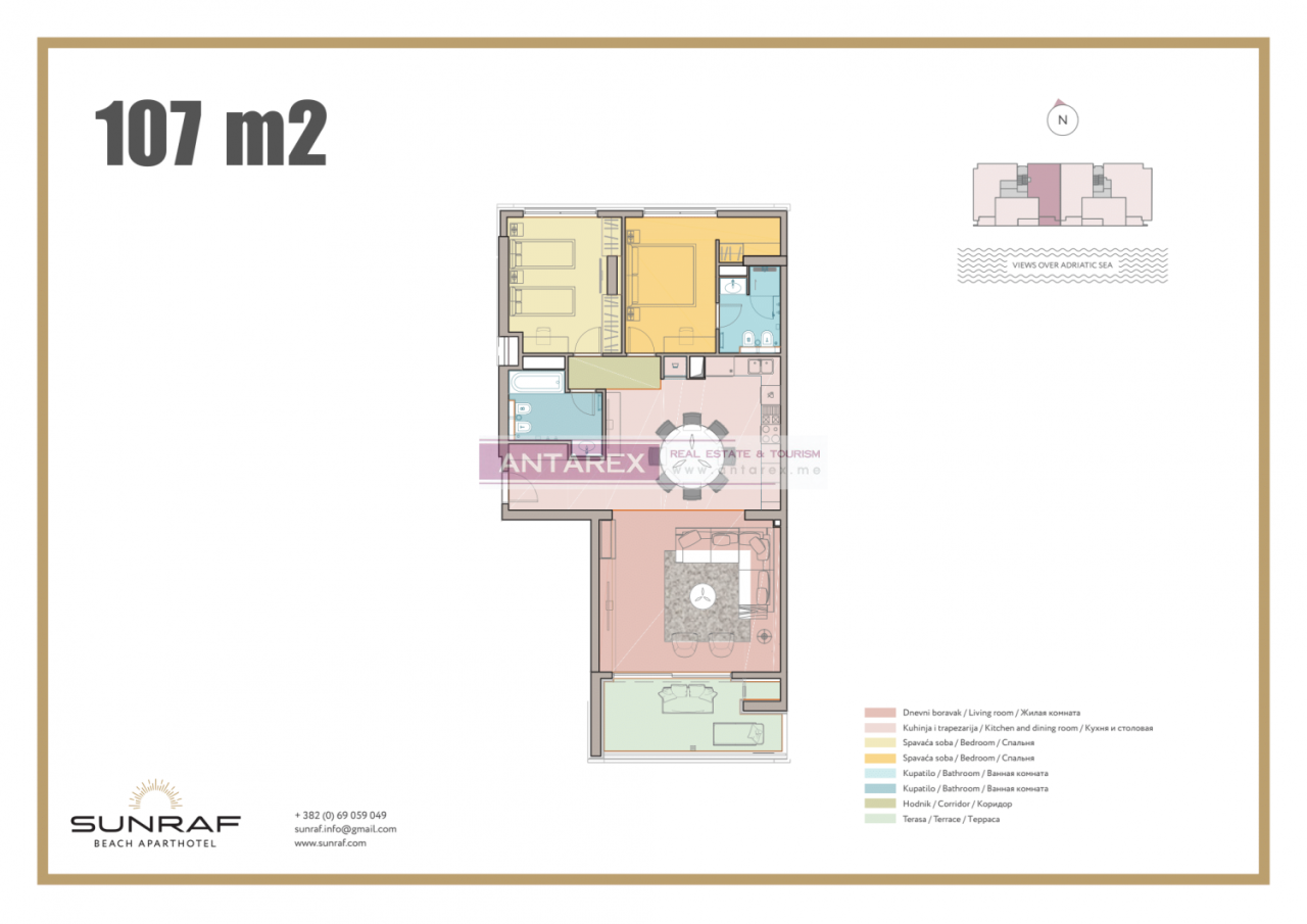Апартаменты в Рафаиловичах, Черногория, 107 м² - фото 12