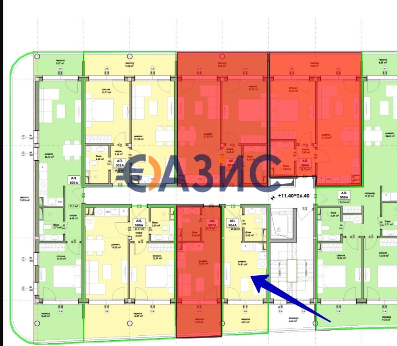 Апартаменты в Несебре, Болгария, 33.6 м² - фото 8