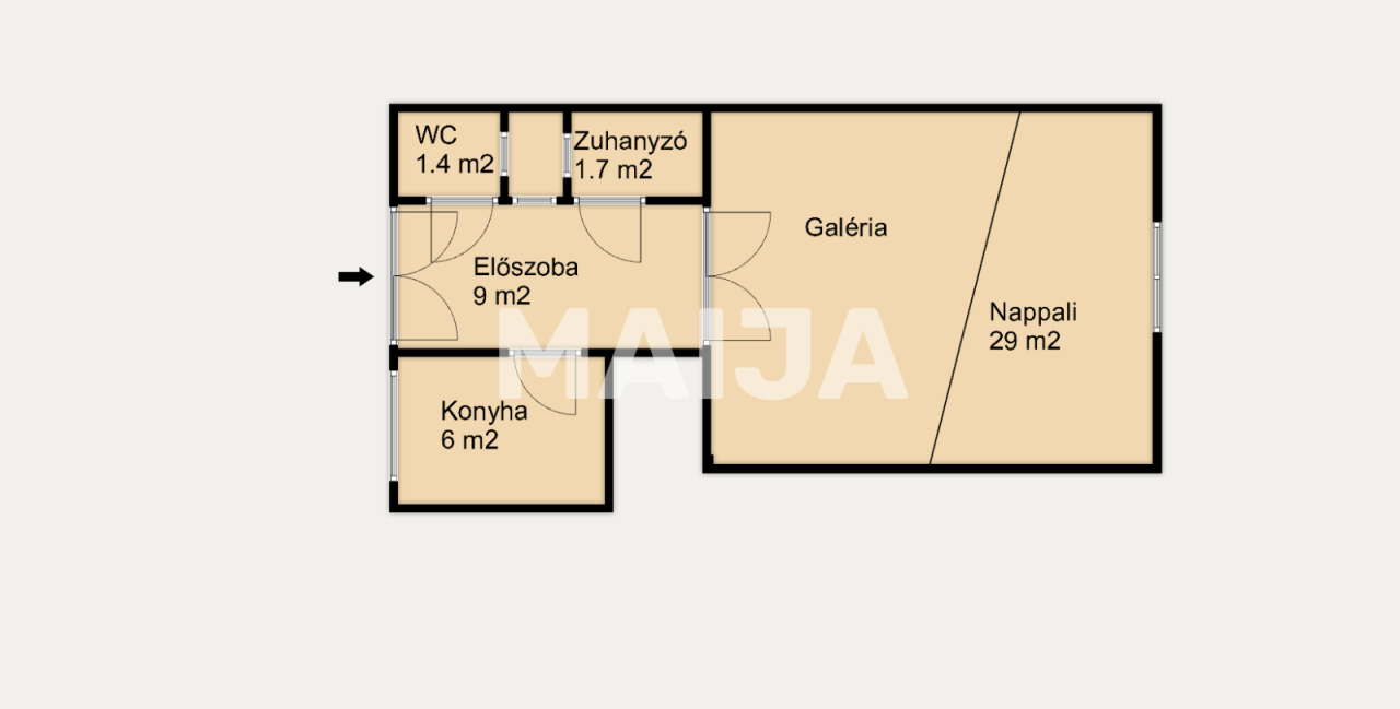 Апартаменты в Будапеште, Венгрия, 47 м² - фото 2