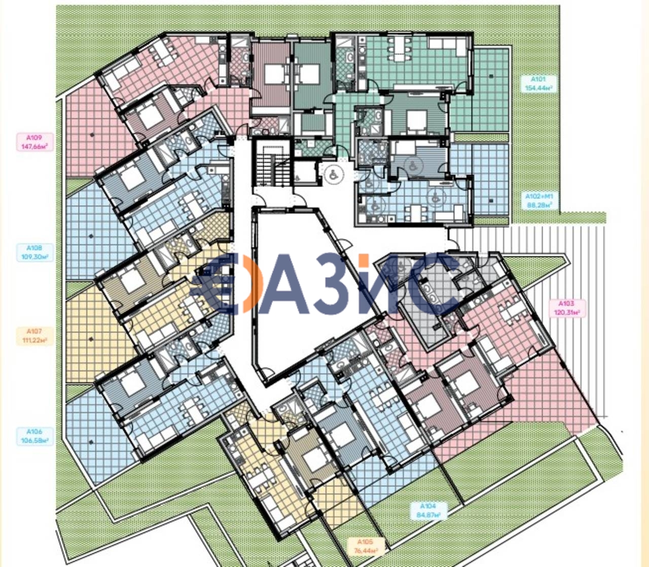 Апартаменты в Несебре, Болгария, 88.3 м² - фото 18