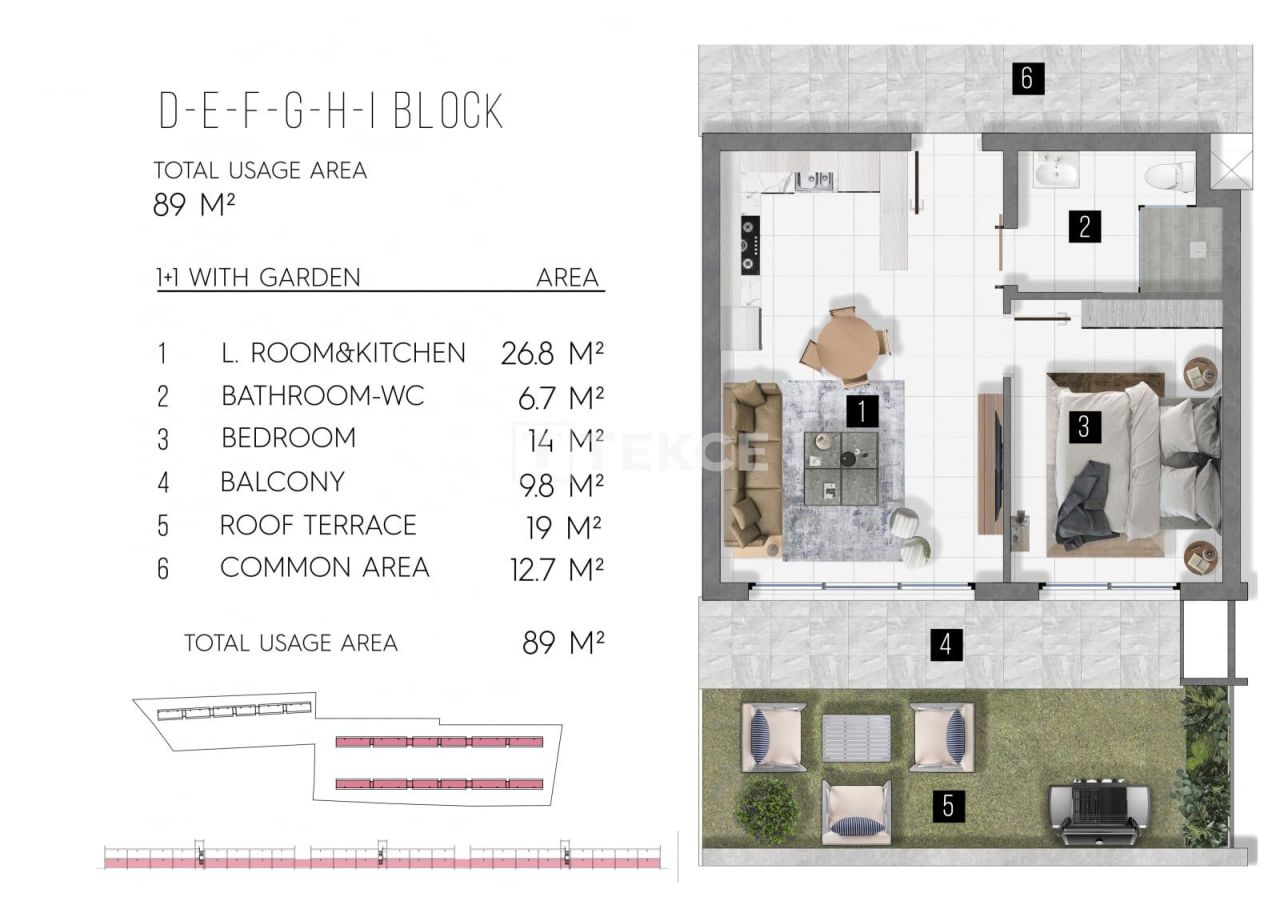 Апартаменты в Газимагусе, Кипр, 60 м² - фото 17