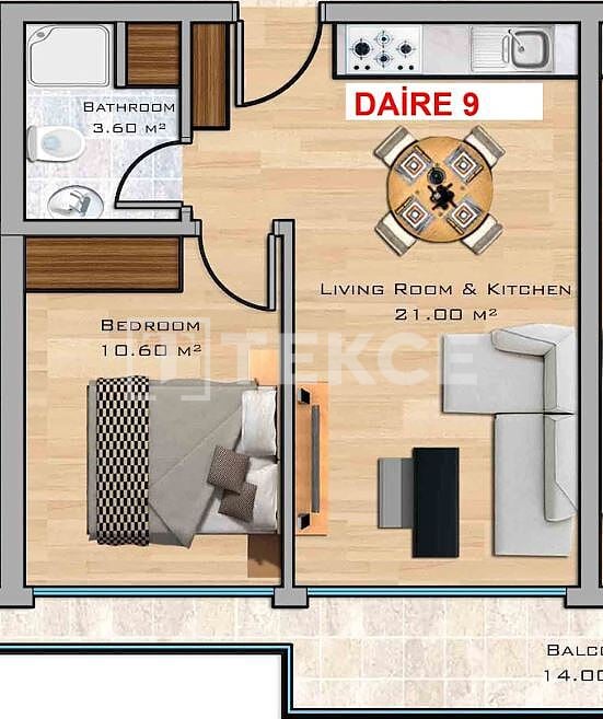 Апартаменты в Кирении, Кипр, 50 м² - фото 19