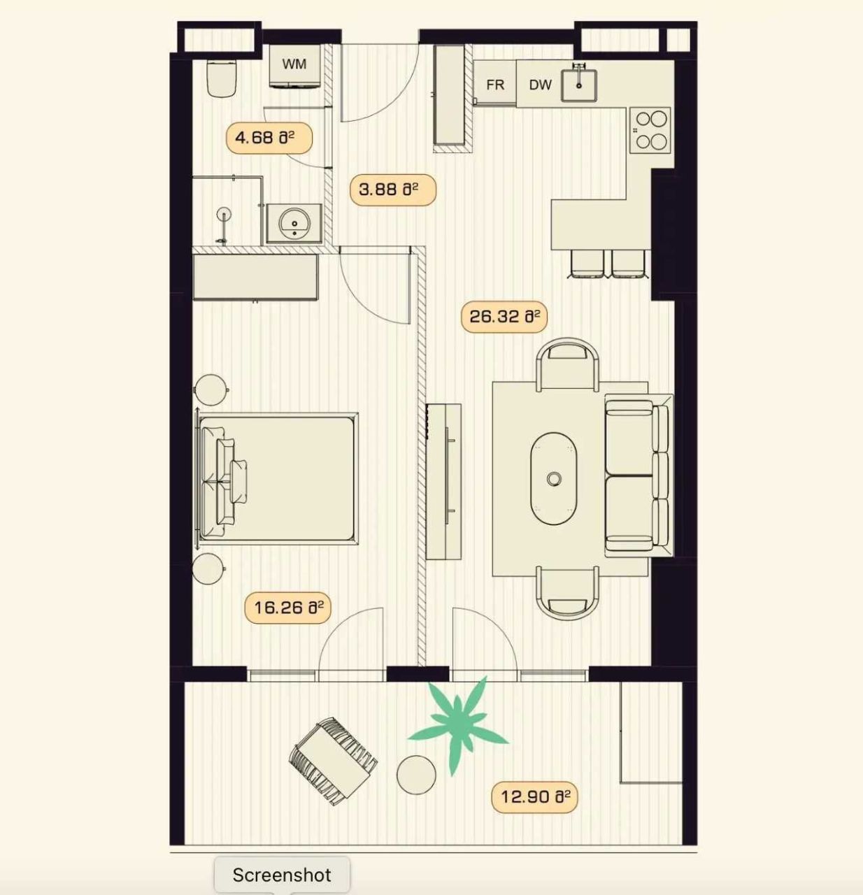 Квартира в Тбилиси, Грузия, 65 м² - фото 5