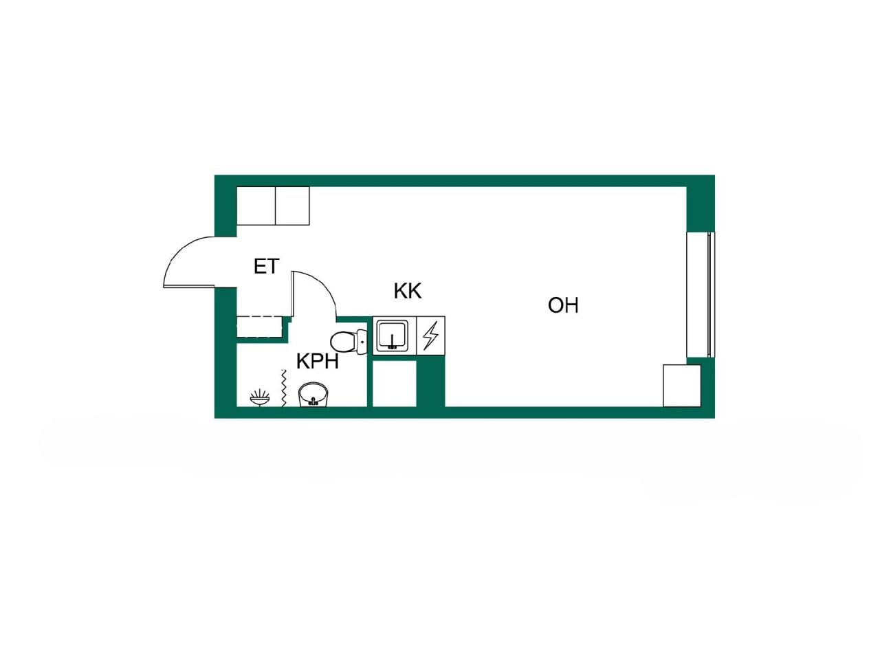 Квартира в Котке, Финляндия, 24.7 м² - фото 2