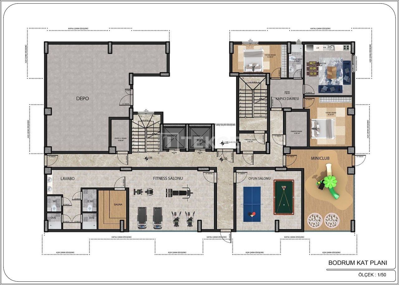 Апартаменты в Алании, Турция, 54 м² - фото 13