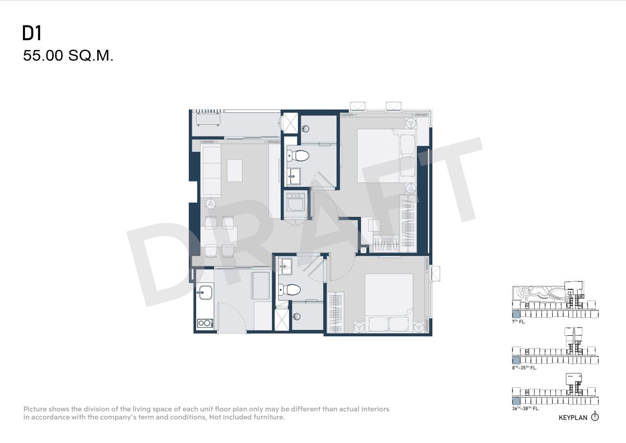 Апартаменты в Бангкоке, Таиланд, 28 м² - фото 13