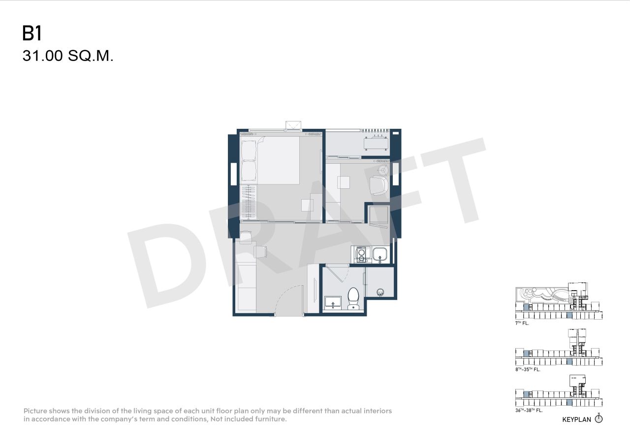 Апартаменты в Бангкоке, Таиланд, 28 м² - фото 12