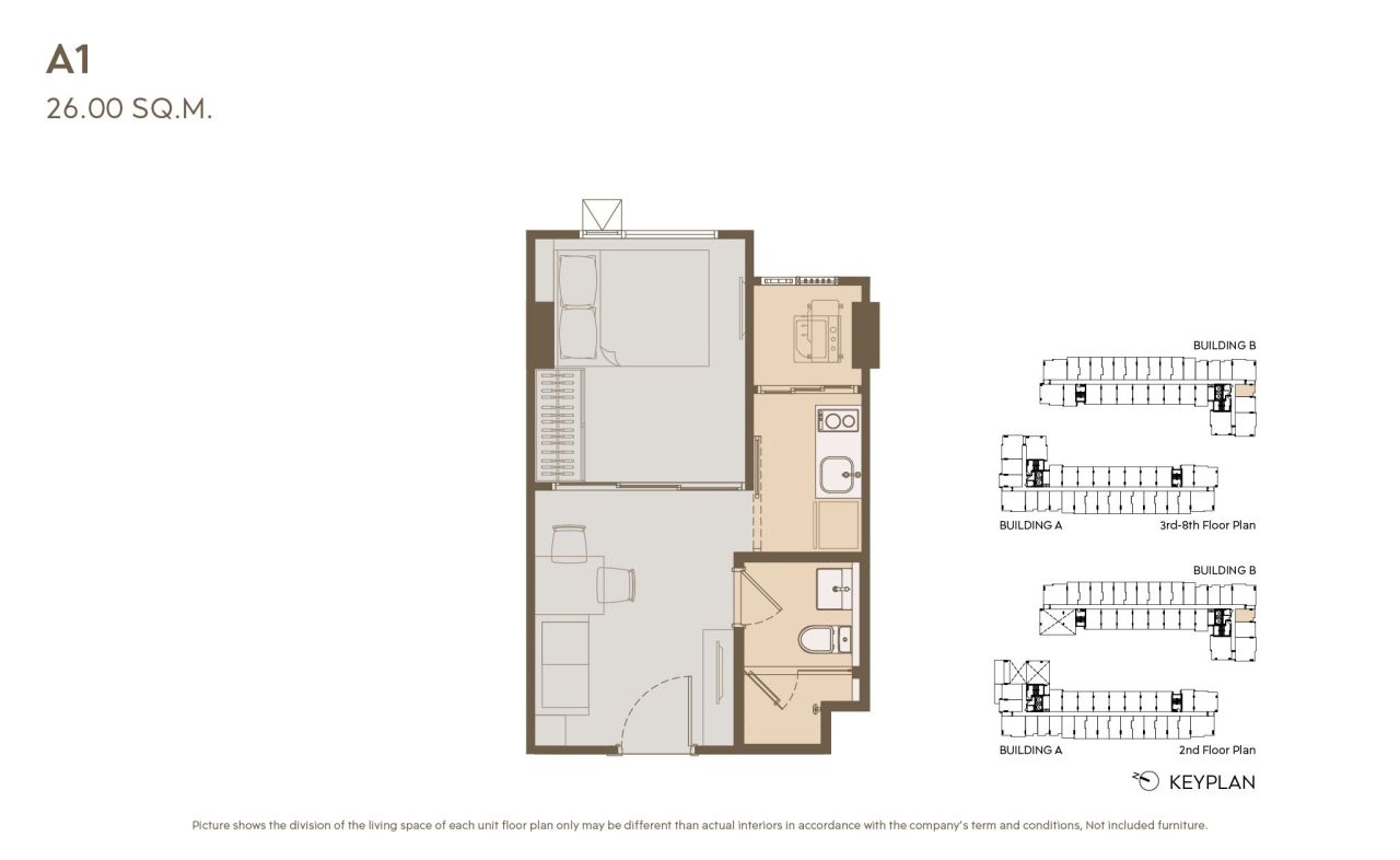 Апартаменты в Бангкоке, Таиланд, 26 м² - фото 6