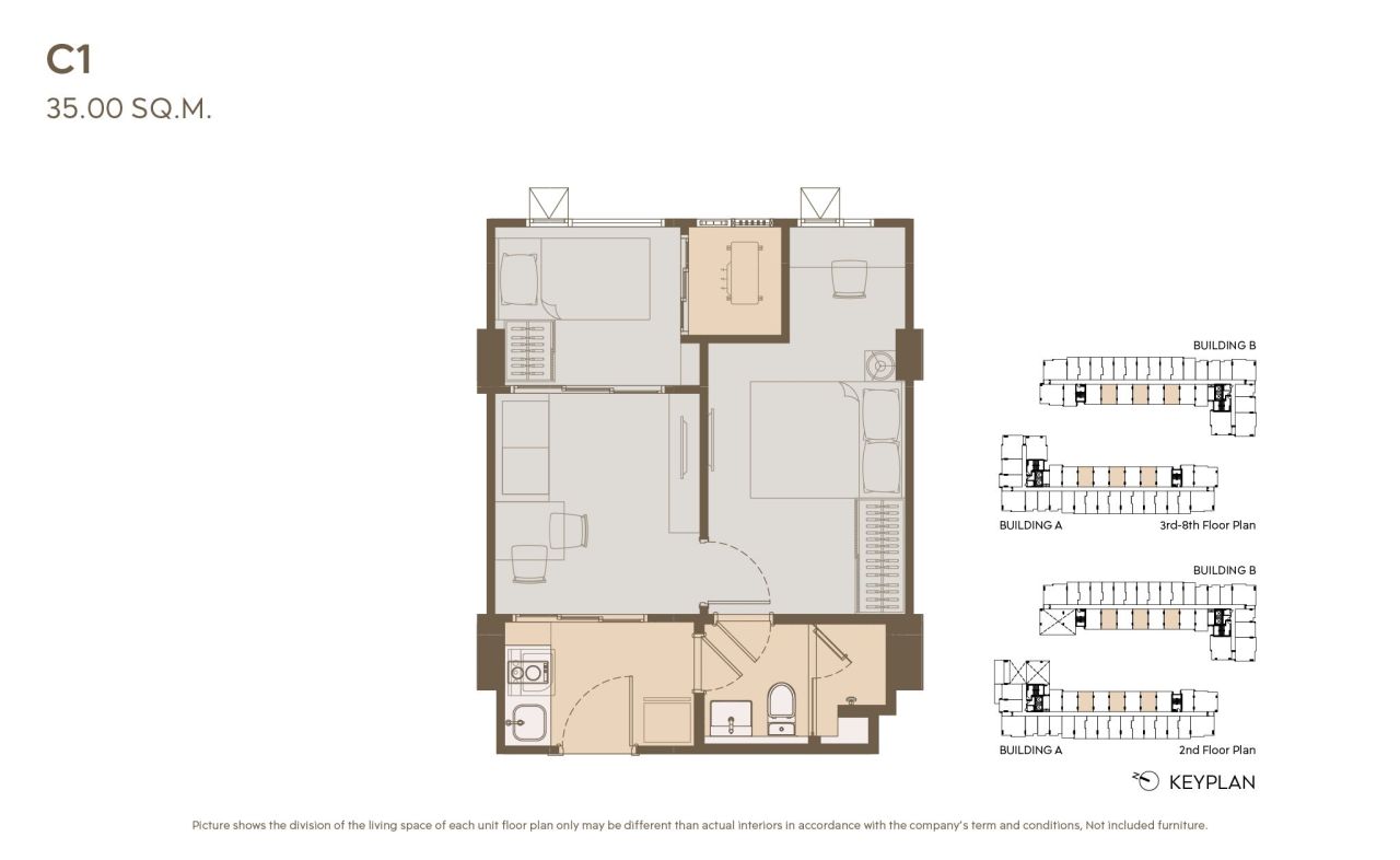 Апартаменты в Бангкоке, Таиланд, 26 м² - фото 10