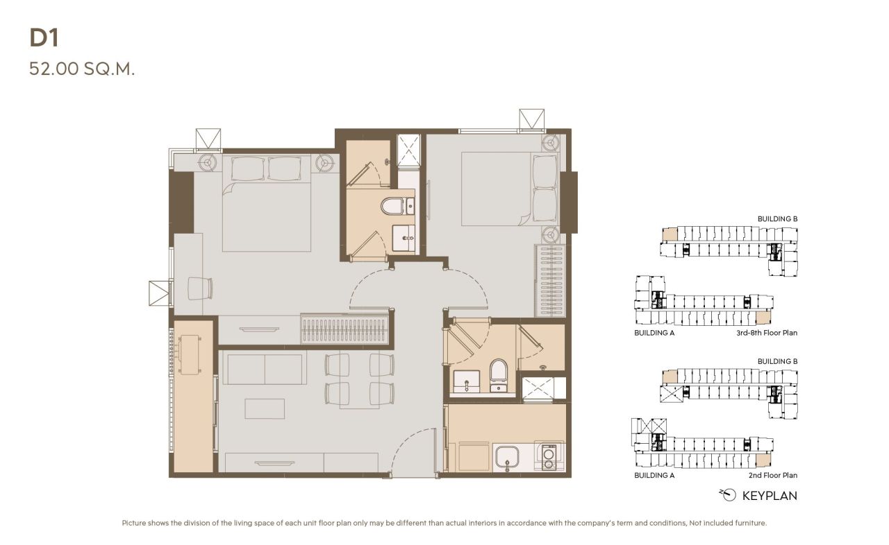 Апартаменты в Бангкоке, Таиланд, 26 м² - фото 14