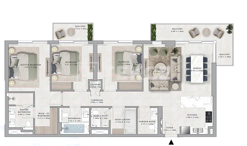 Апартаменты в Дубае, ОАЭ, 109 м² - фото 10