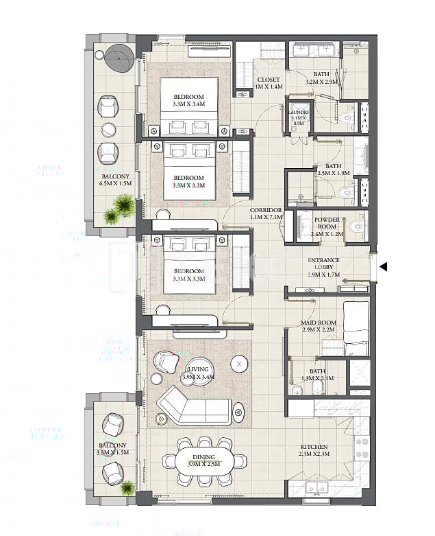 Апартаменты в Дубае, ОАЭ, 149 м² - фото 12