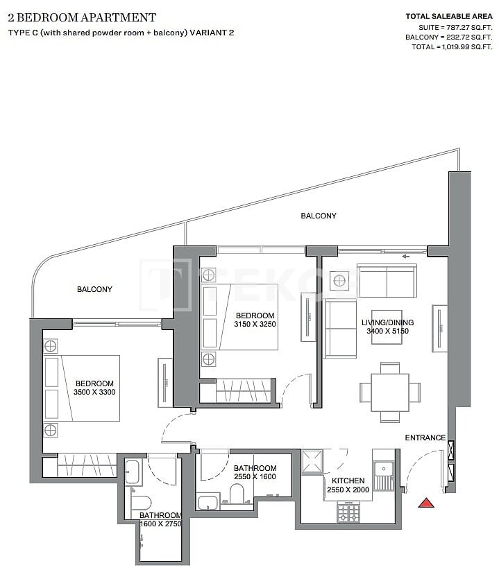 Апартаменты Мейдан, ОАЭ, 108 м² - фото 14