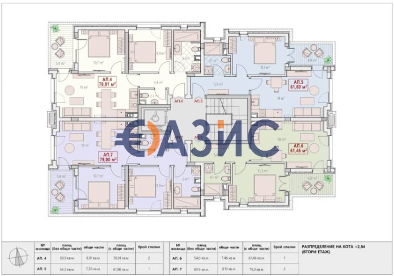 Апартаменты на Солнечном берегу, Болгария, 65.8 м² - фото 19