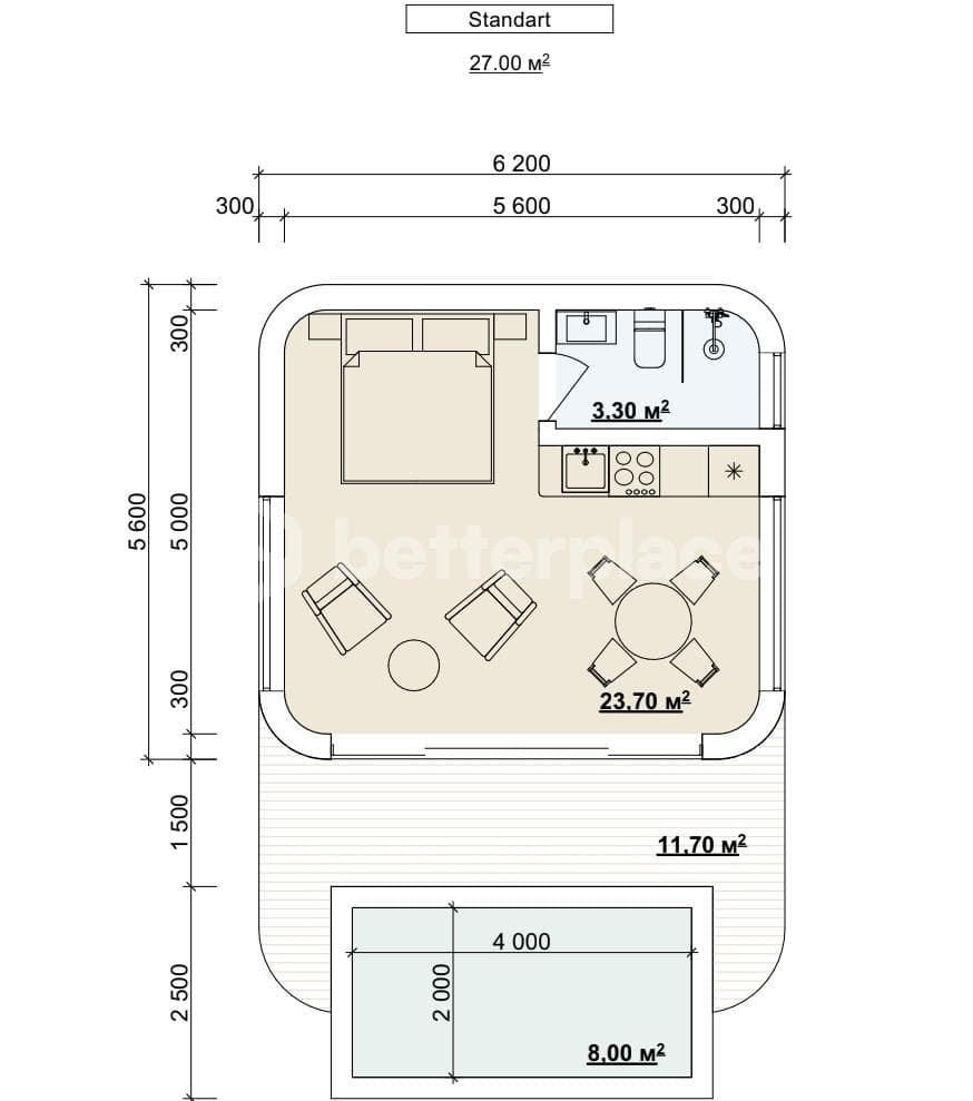 Вилла в Буките, Индонезия, 46 м² - фото 4