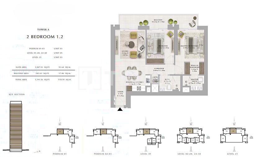 Апартаменты в Дубае, ОАЭ, 186 м² - фото 10