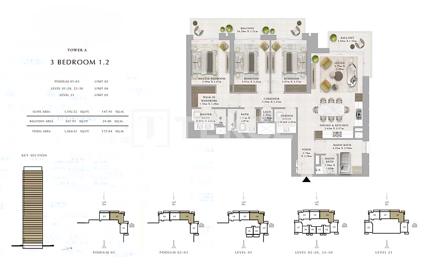 Апартаменты в Дубае, ОАЭ, 119 м² - фото 13