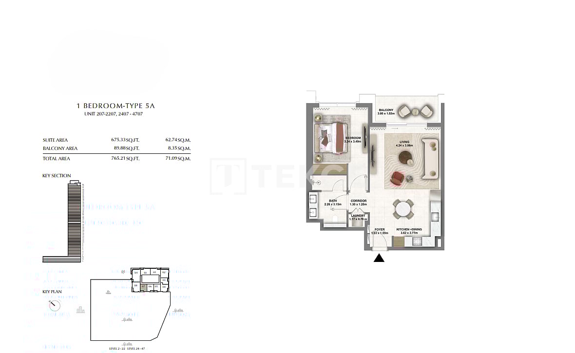 Апартаменты в Дубае, ОАЭ, 114 м² - фото 16