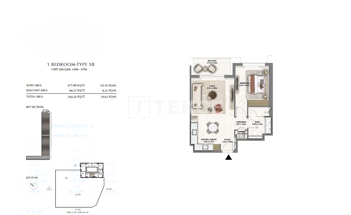 Апартаменты в Дубае, ОАЭ, 114 м² - фото 17