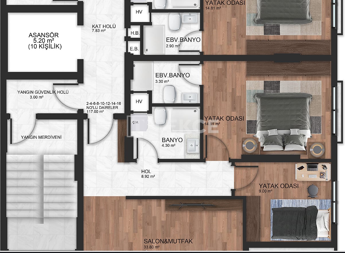 Апартаменты Эрдемли, Турция, 100 м² - фото 19