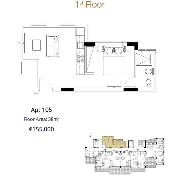 Апартаменты в Лимасоле, Кипр, 38 м² - фото 7