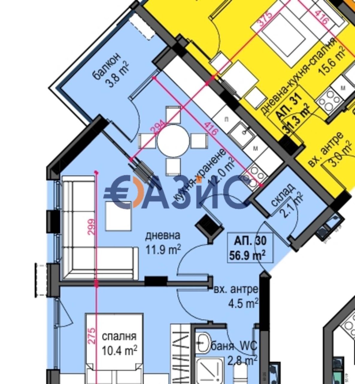 Апартаменты в Приморско, Болгария, 74 м² - фото 3