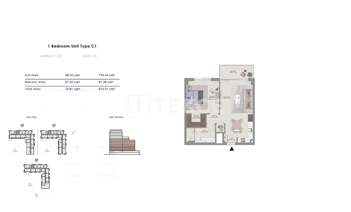 Апартаменты Мина Рашид, ОАЭ, 79 м² - фото 13