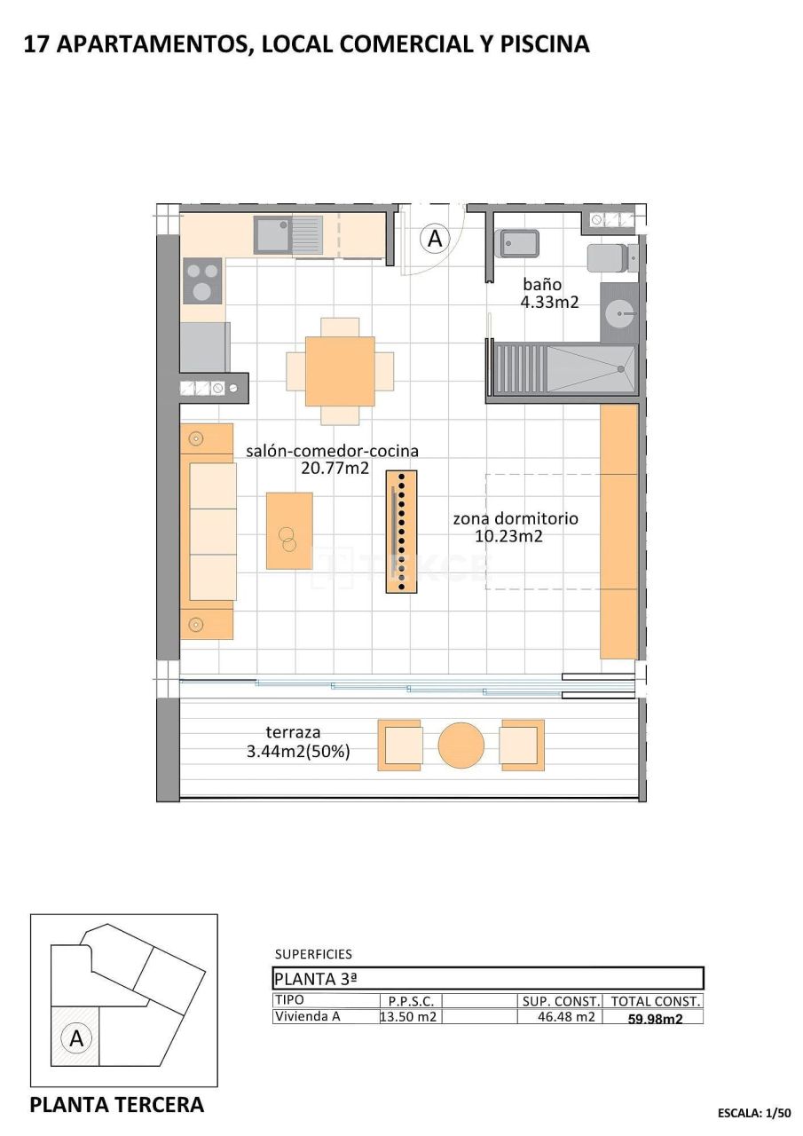 Апартаменты в Сан-Педро-дель-Пинатаре, Испания, 59 м² - фото 19