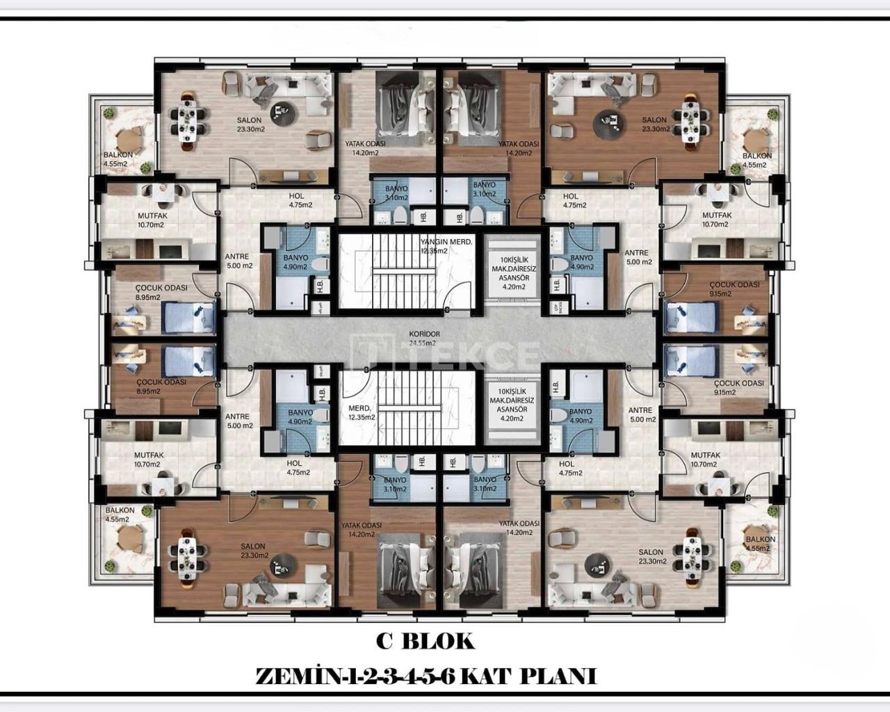 Апартаменты в Анталии, Турция, 57 м² - фото 16