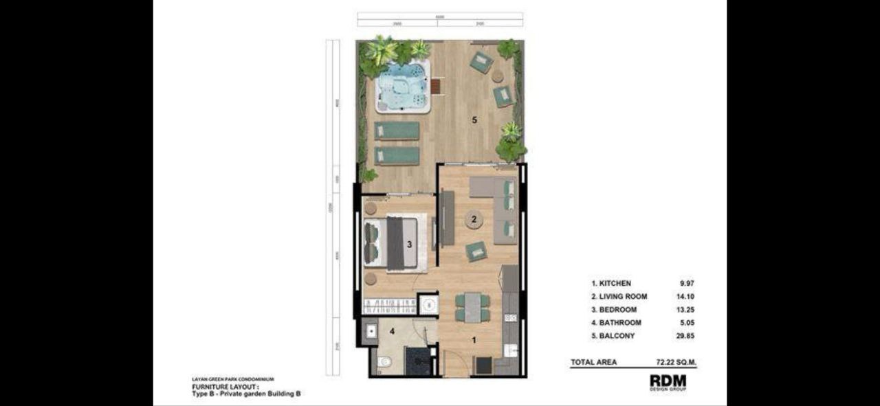 Квартира на острове Пхукет, Таиланд, 72.22 м² - фото 12