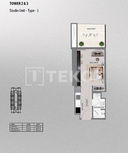 Апартаменты Мейдан, ОАЭ, 37 м² - фото 18